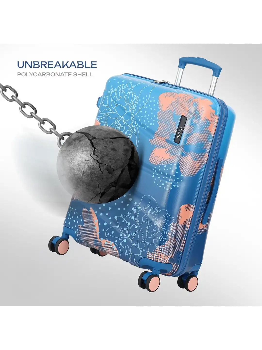 Buy Safari Serene Pro Printed 8-Wheels Hard-Sided Medium Trolley