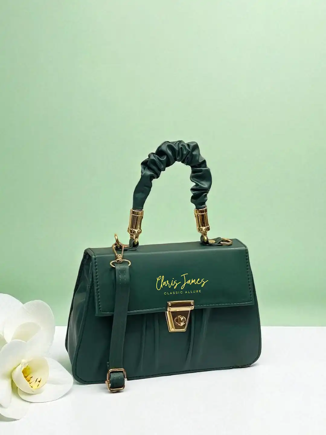 Buy CLARIS JAMES Women Brand Logo Printed Crossbody Satchel Bag