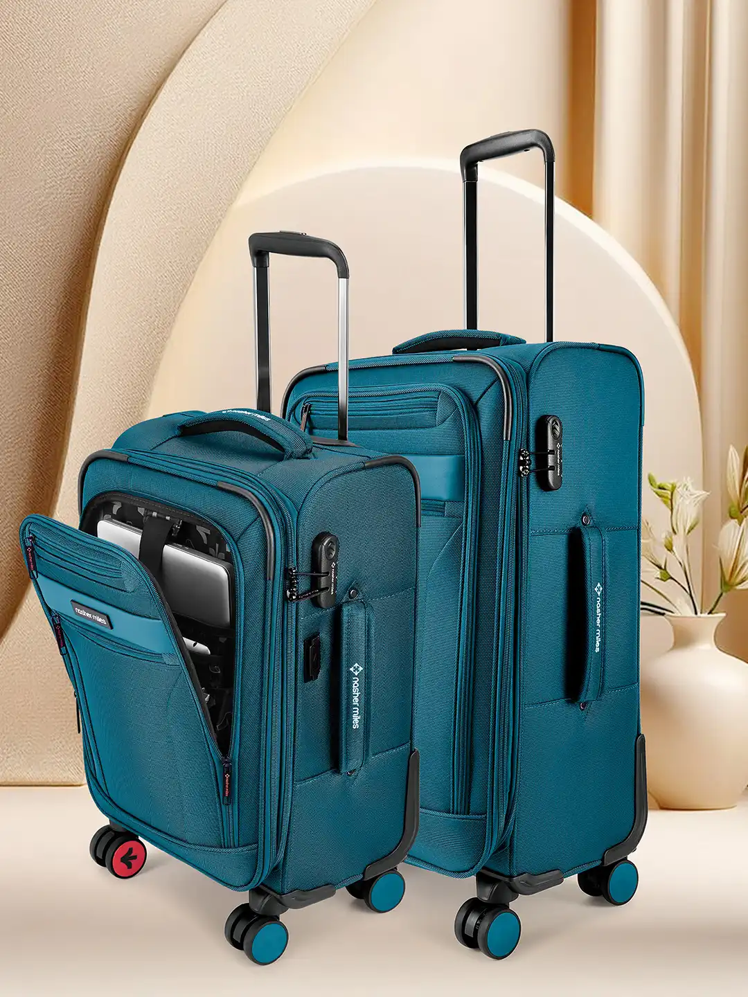 Buy Nasher Miles Set of 2 Teal Berlin Expander Softside Luggage