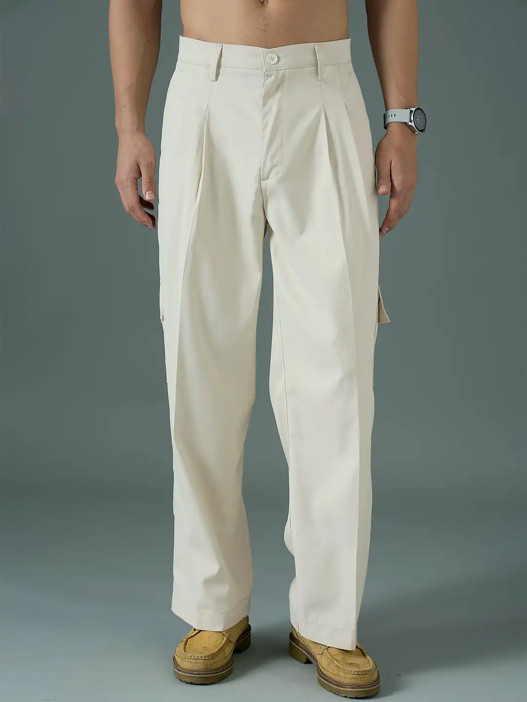 Buy MASCLN SASSAFRAS Men Relaxed Mid-Rise Pleated Korean Pants