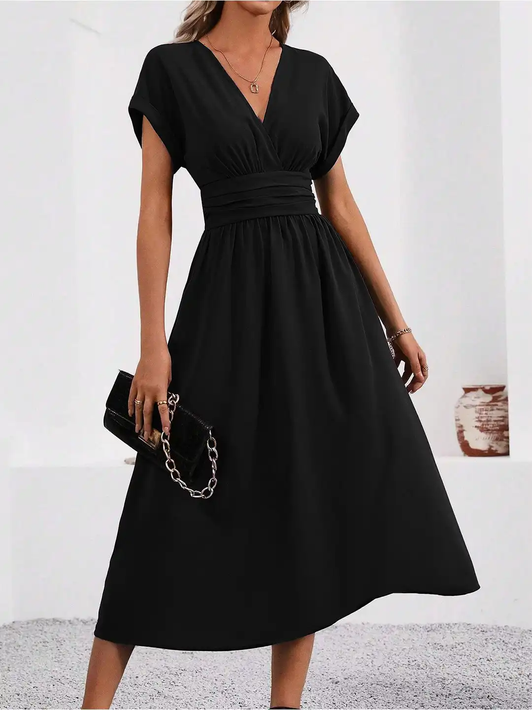 wine fit and flare dress Adrianna Papell main image 1