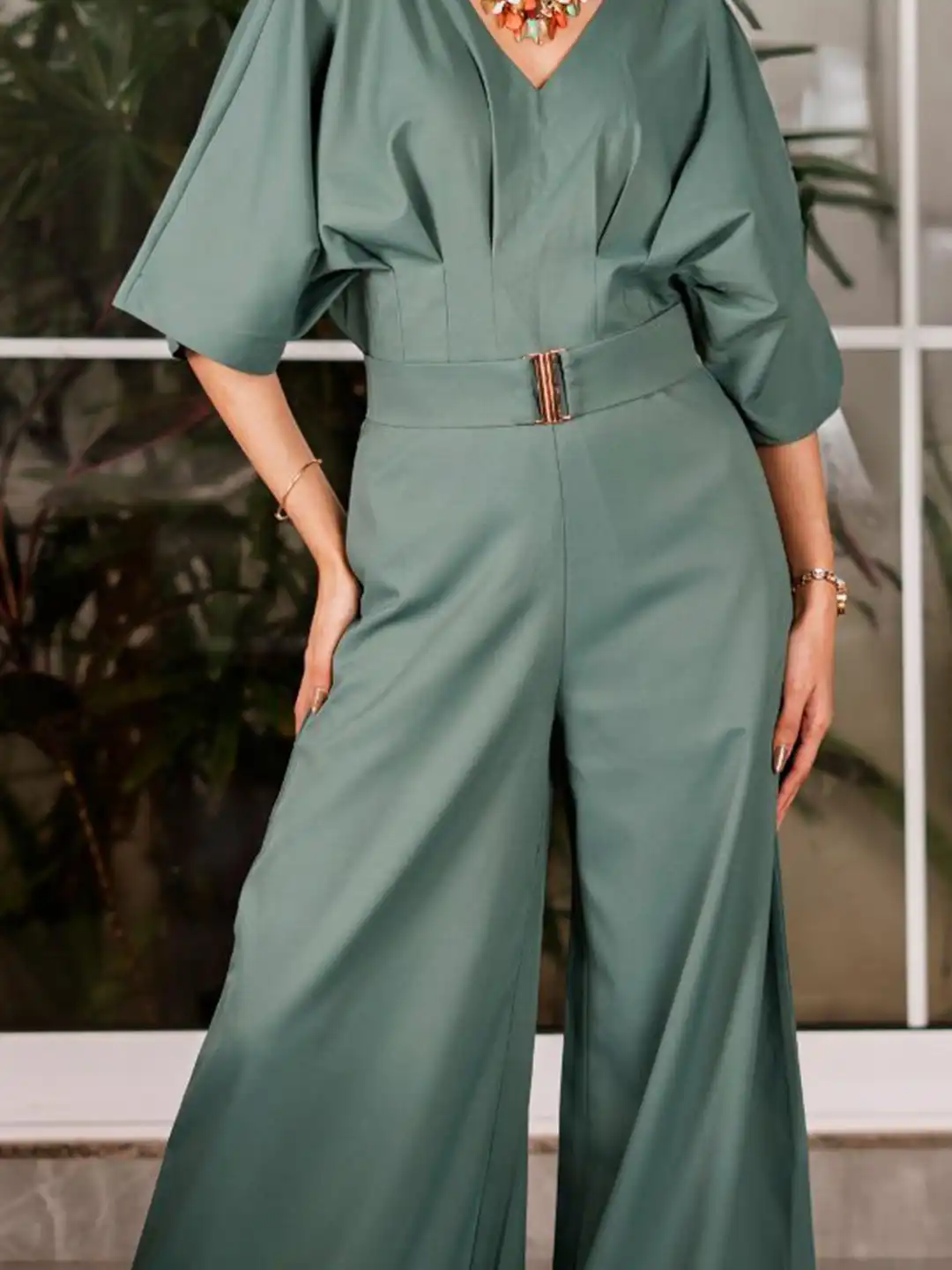 Buy LUXERAA Women V-Neck Basic Jumpsuit - Jumpsuit for Women