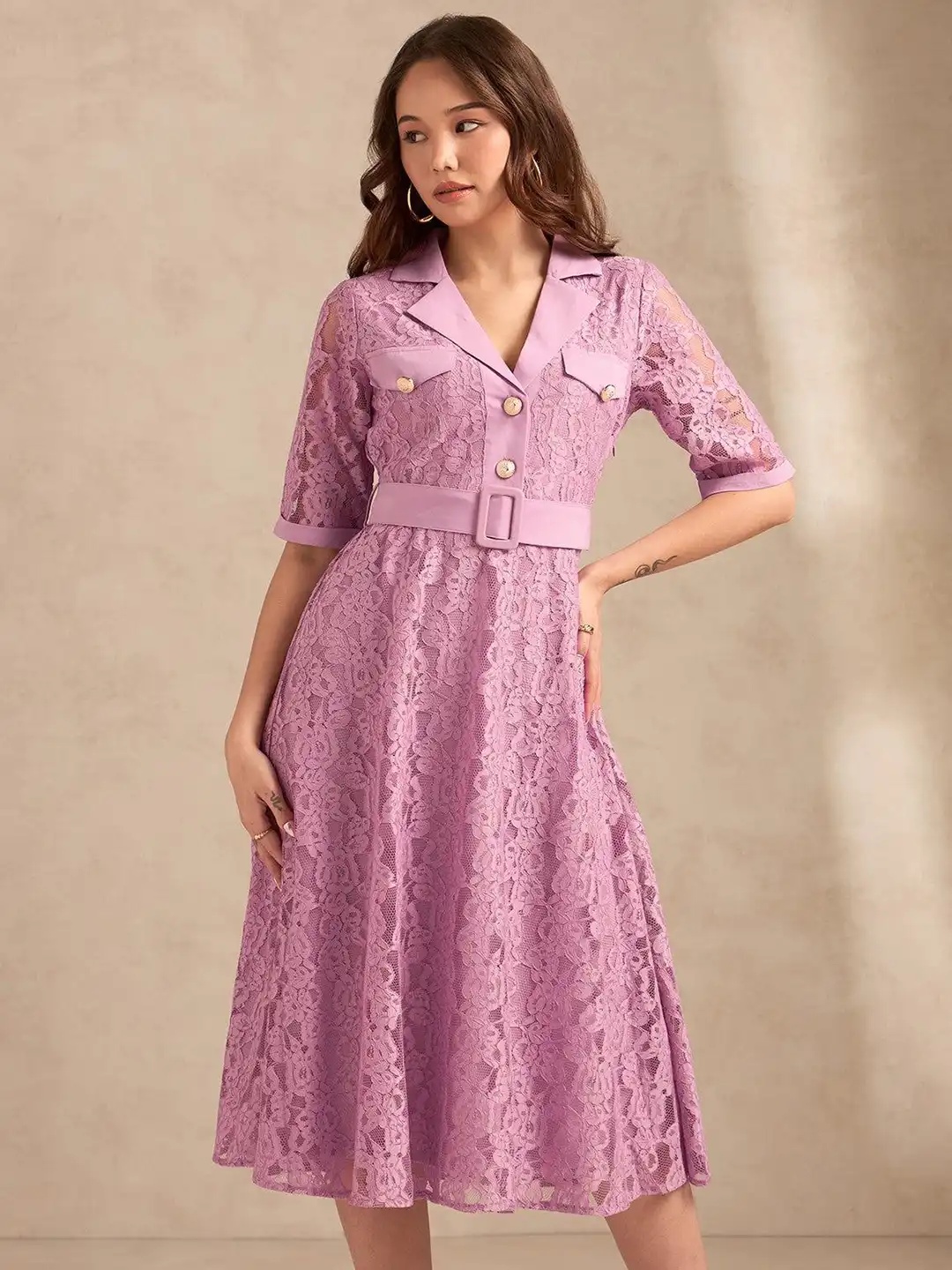 long floral lace dress Dahlia Pink Floral Lace Mermaid Gown (Archive Sale) main image 1