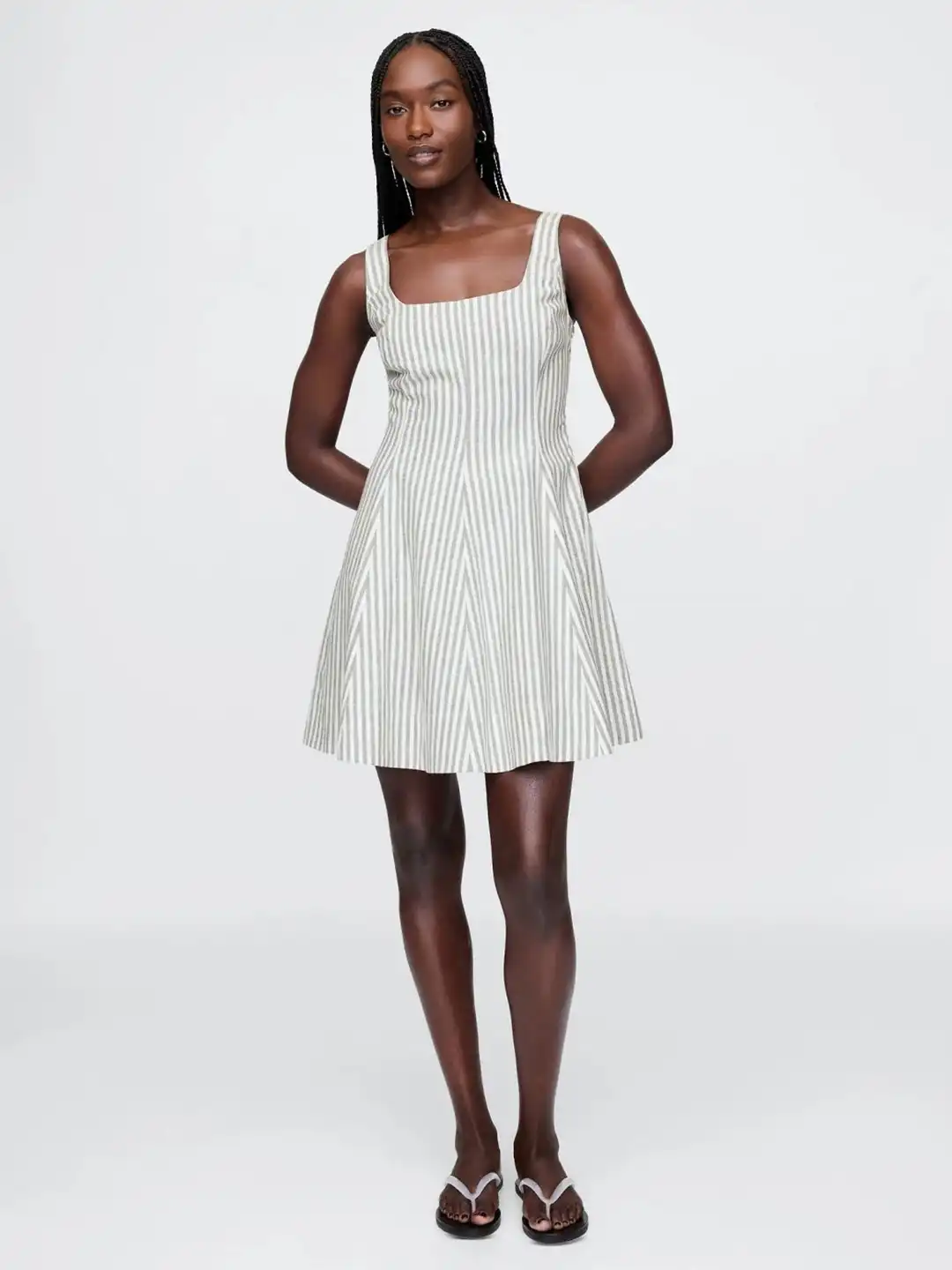 Buy GAP Women Vertical Stripes A-Line Square Neck Dress - Dresses for Women  36706495 | Myntra