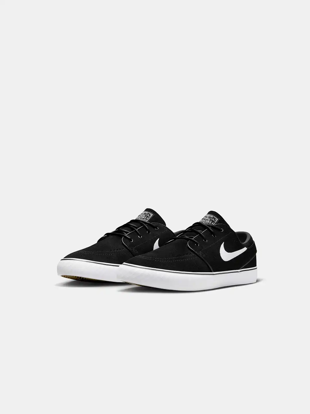 nike sb zoom stefan janoski black & white canvas skate shoes