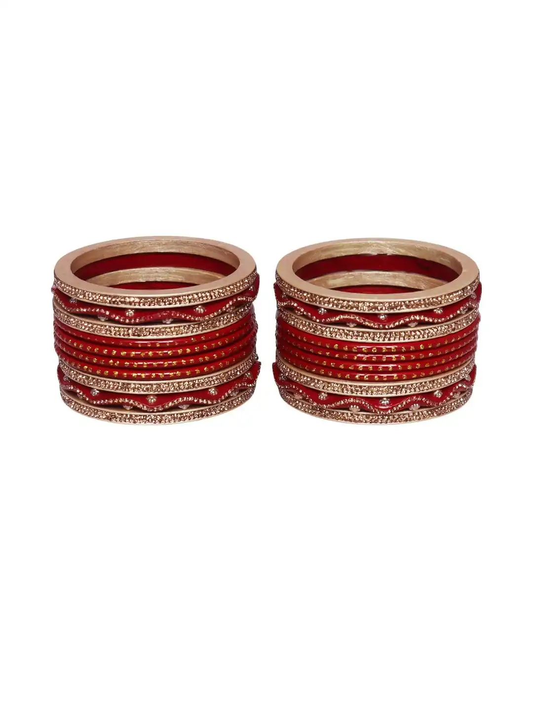 Buy TAJ BRIDAL STORE Set Of 20 Rhinestones Studded Zig-Zag Lac