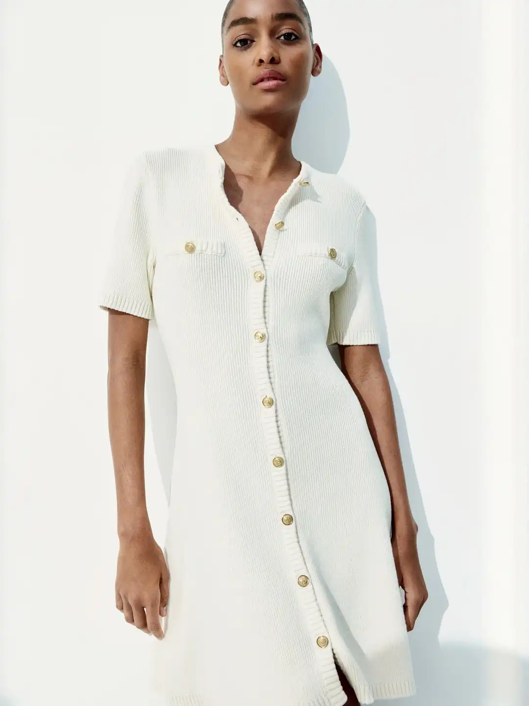 h&m rib knit button front dress Buy H&M Rib-Knit Button-Front Dress - Dresses for Women 28551650