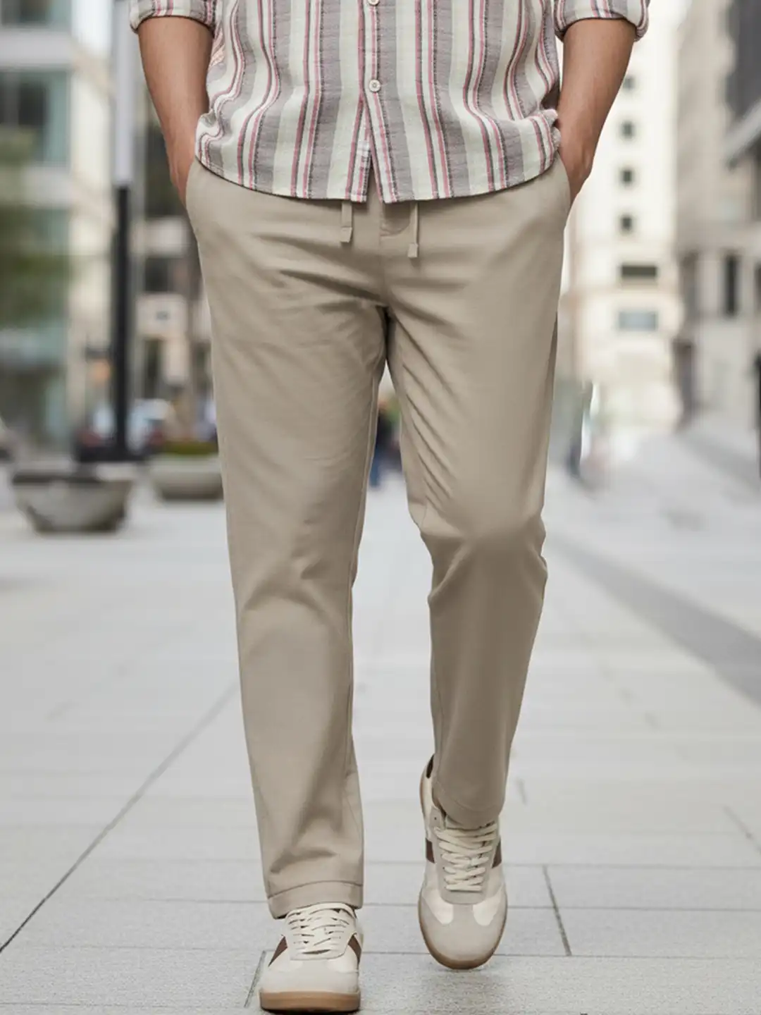 Buy Bewakoof Men Cotton Linen Trousers - Trousers for Men 36669448