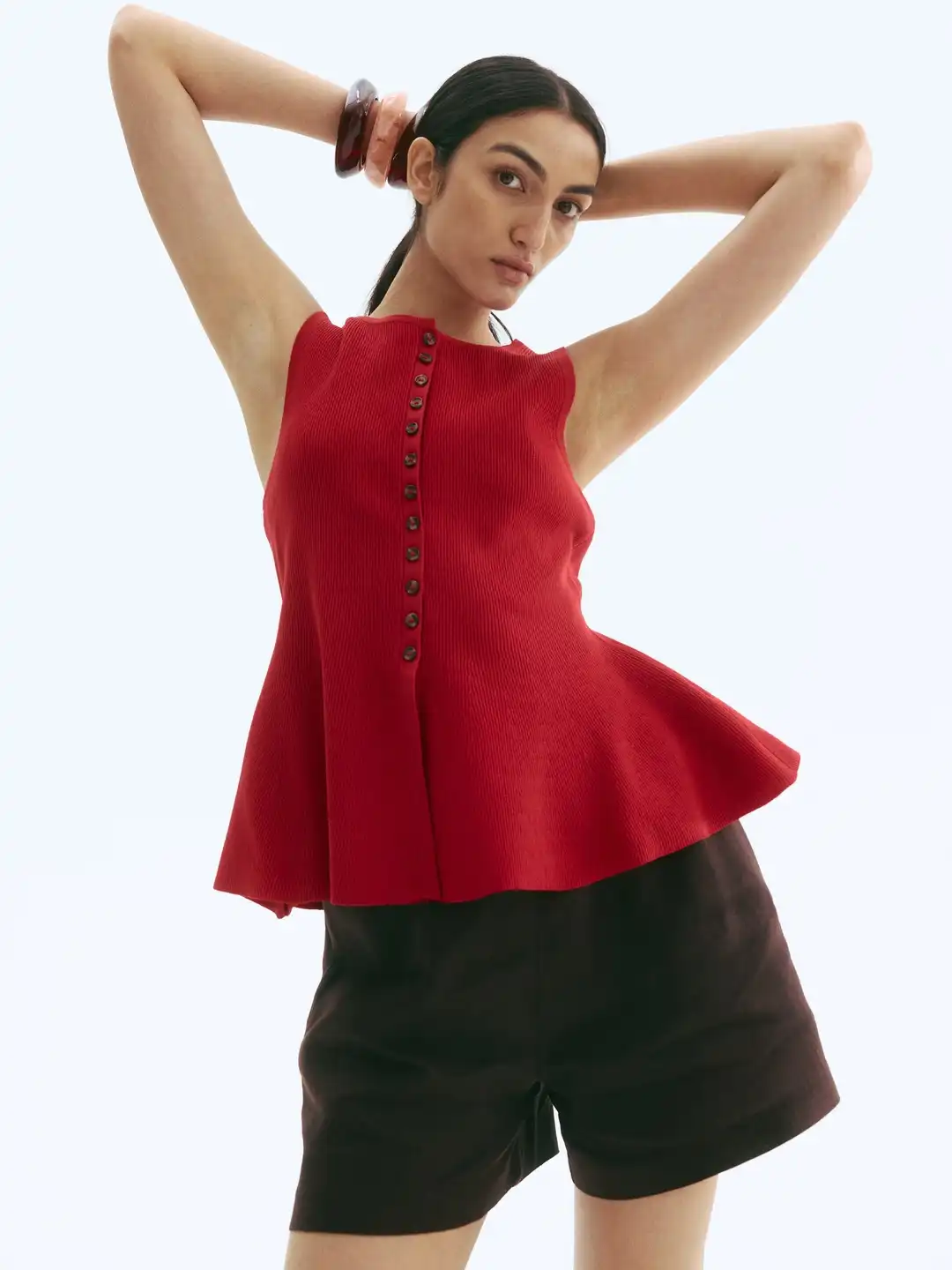 Buy H&M Rib-Knit Peplum Vest Top - Tops for Women 35714741 | Myntra
