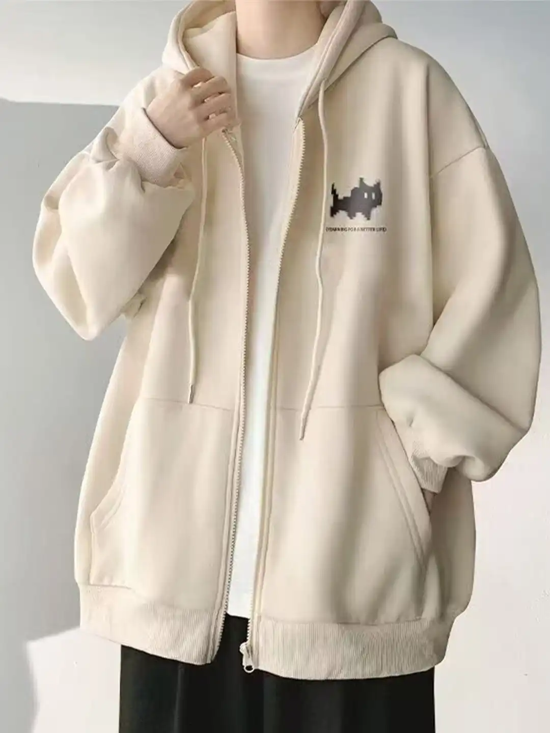 Buy StyleCast x Revolte Men Hooded Front-Open Sweatshirt