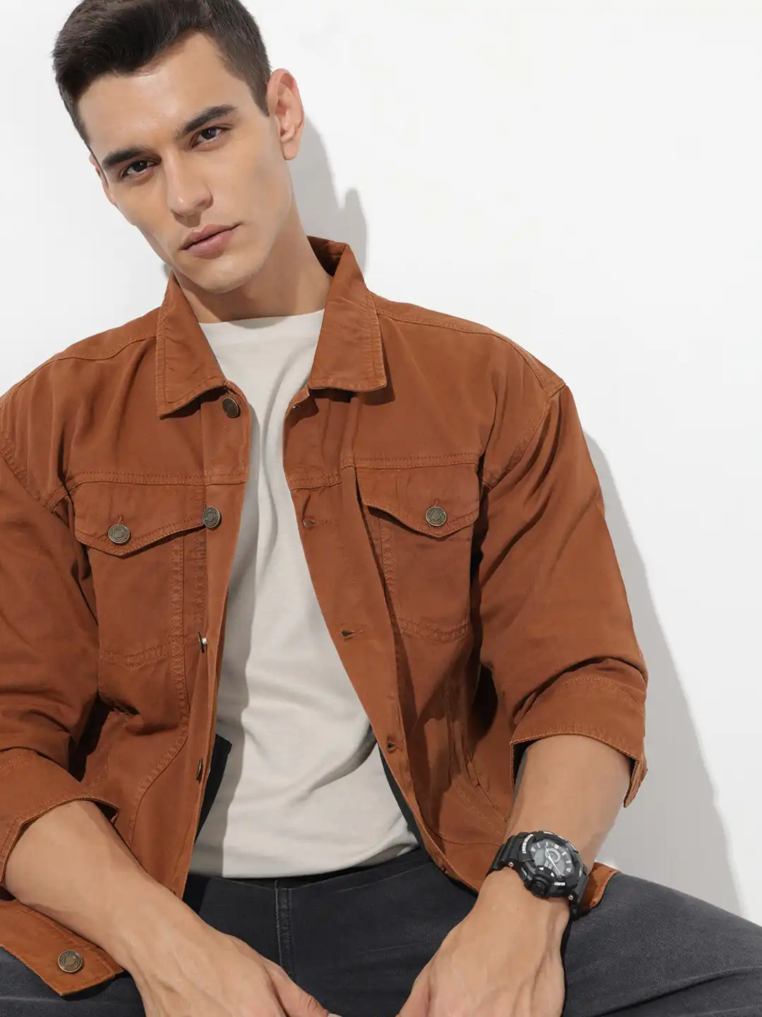 ジャケット・アウター COTTON TWILL COFFEE DYED EASYPANTS JAKET Buy XYXX Men's Canvas Cotton Jacket| Long Sleeves| Solid-Regular