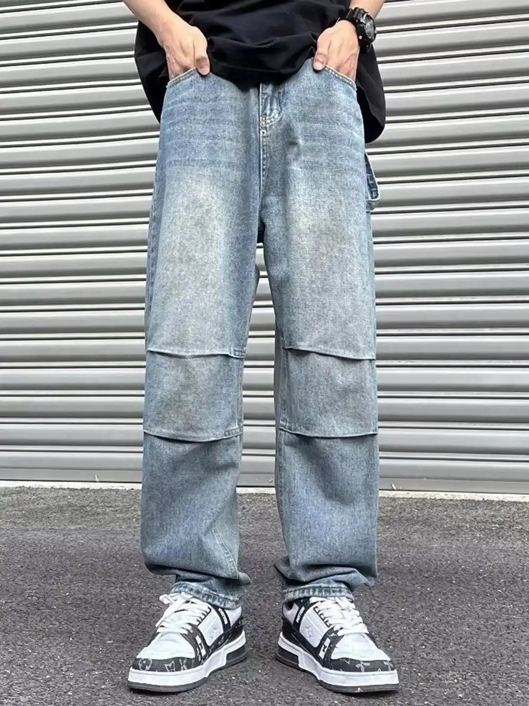 Buy StyleCast x Revolte Men Baggy Fit Mid-Rise Medium Shade Jeans