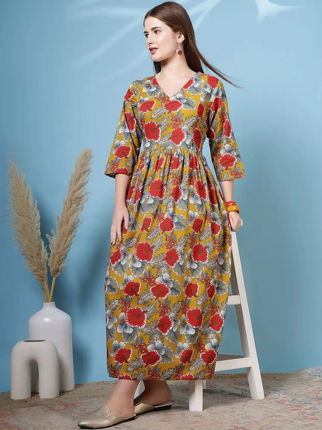 Buy SZN Women Floral Print Fit & Flare Maxi Dress - Dresses for
