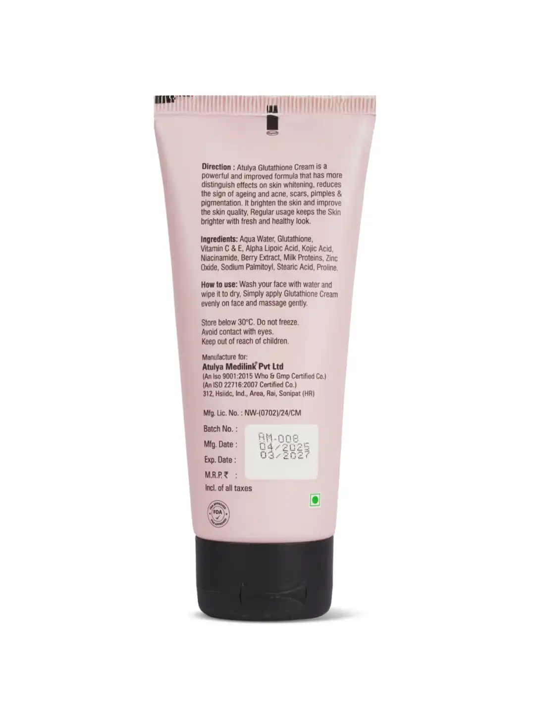 Buy Atulya Medilink Glutathione Skin Brightening Cream With Vitamin C For  Anti-Ageing - 100 g - Day Cream for Unisex 33073863 | Myntra