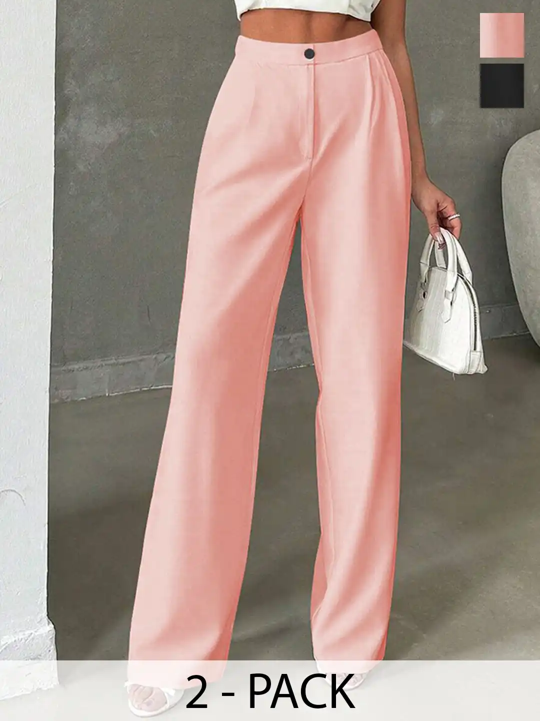 Buy CILIMILI Women Pack Of 2 Relaxed Straight Leg Relaxed Fit High
