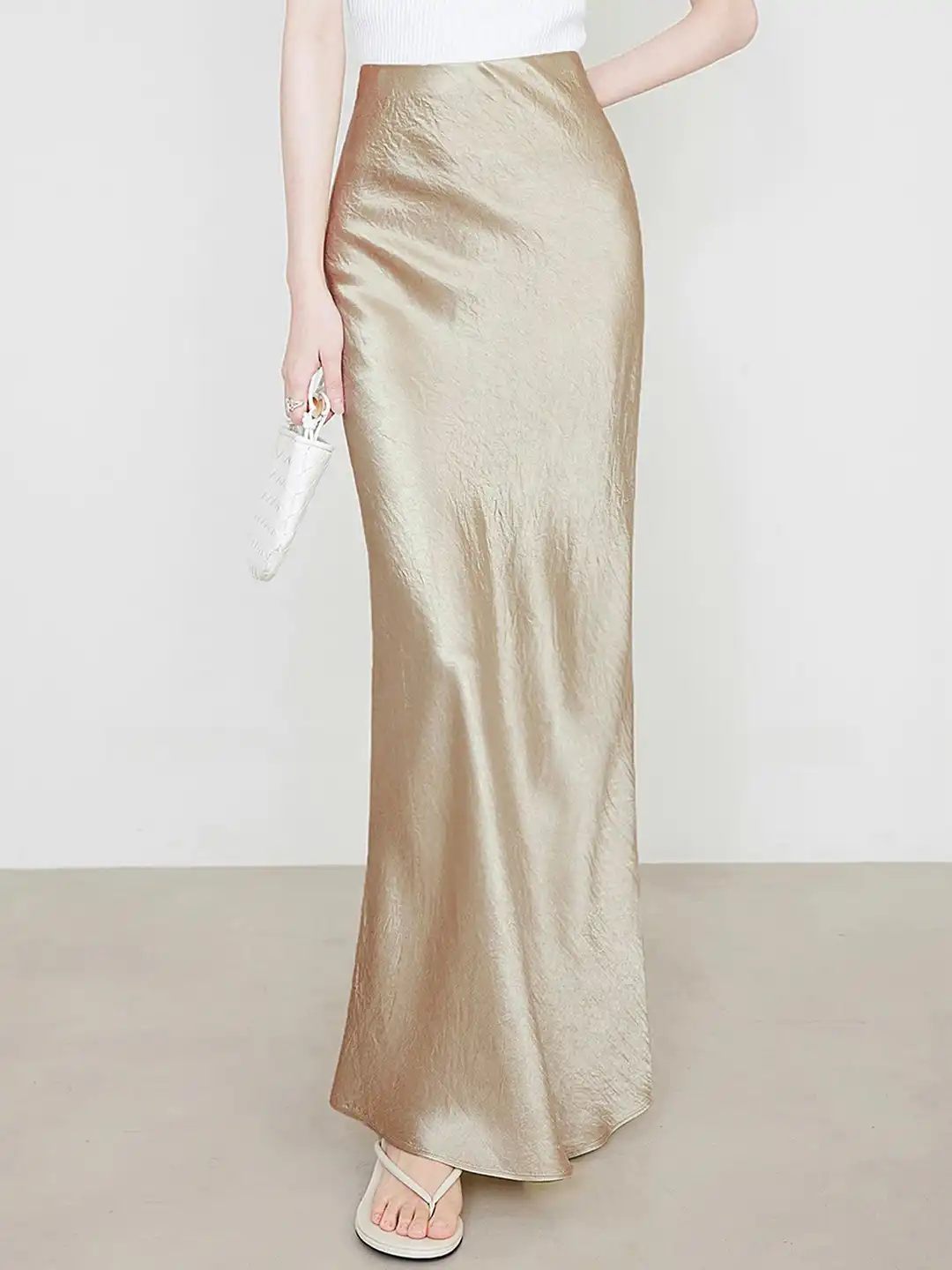 Buy LULU & SKY Women High-Rise Satin A-Line Maxi Skirt - Skirts