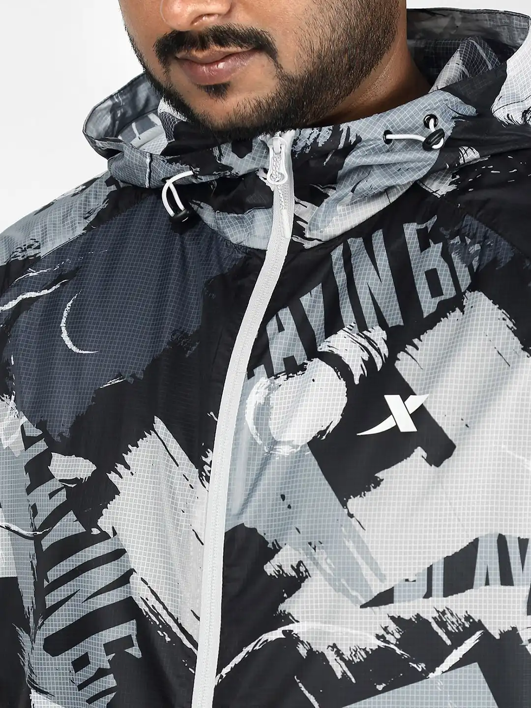 Buy Xtep Printed Hooded Lightweight Sporty Jacket - Jackets for