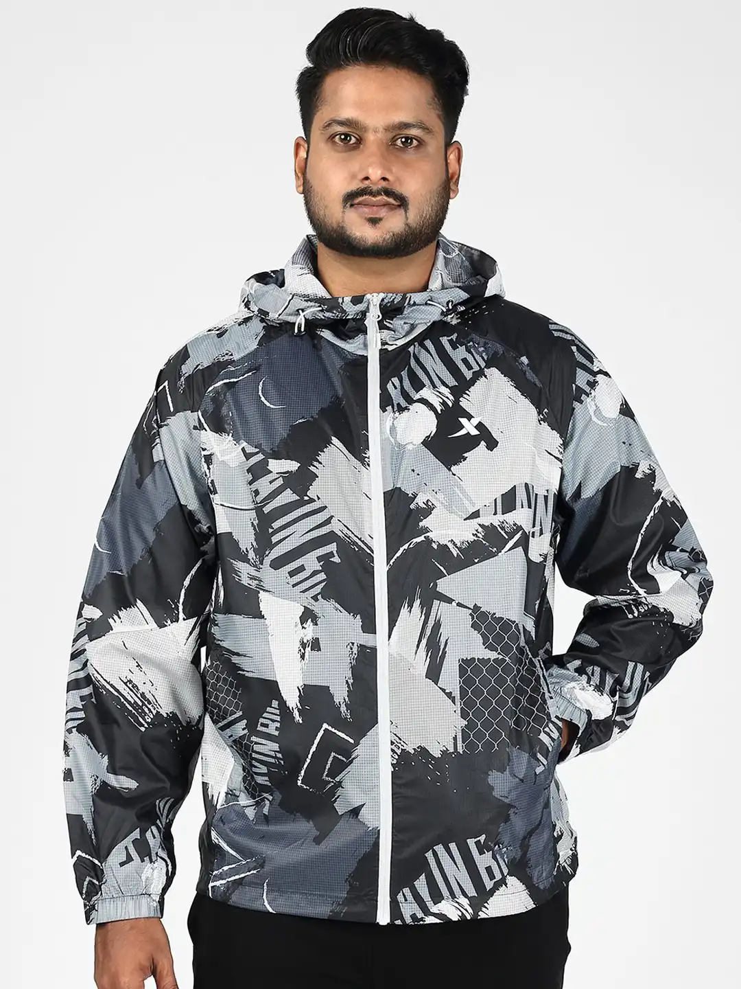 Buy Xtep Printed Hooded Lightweight Sporty Jacket - Jackets for