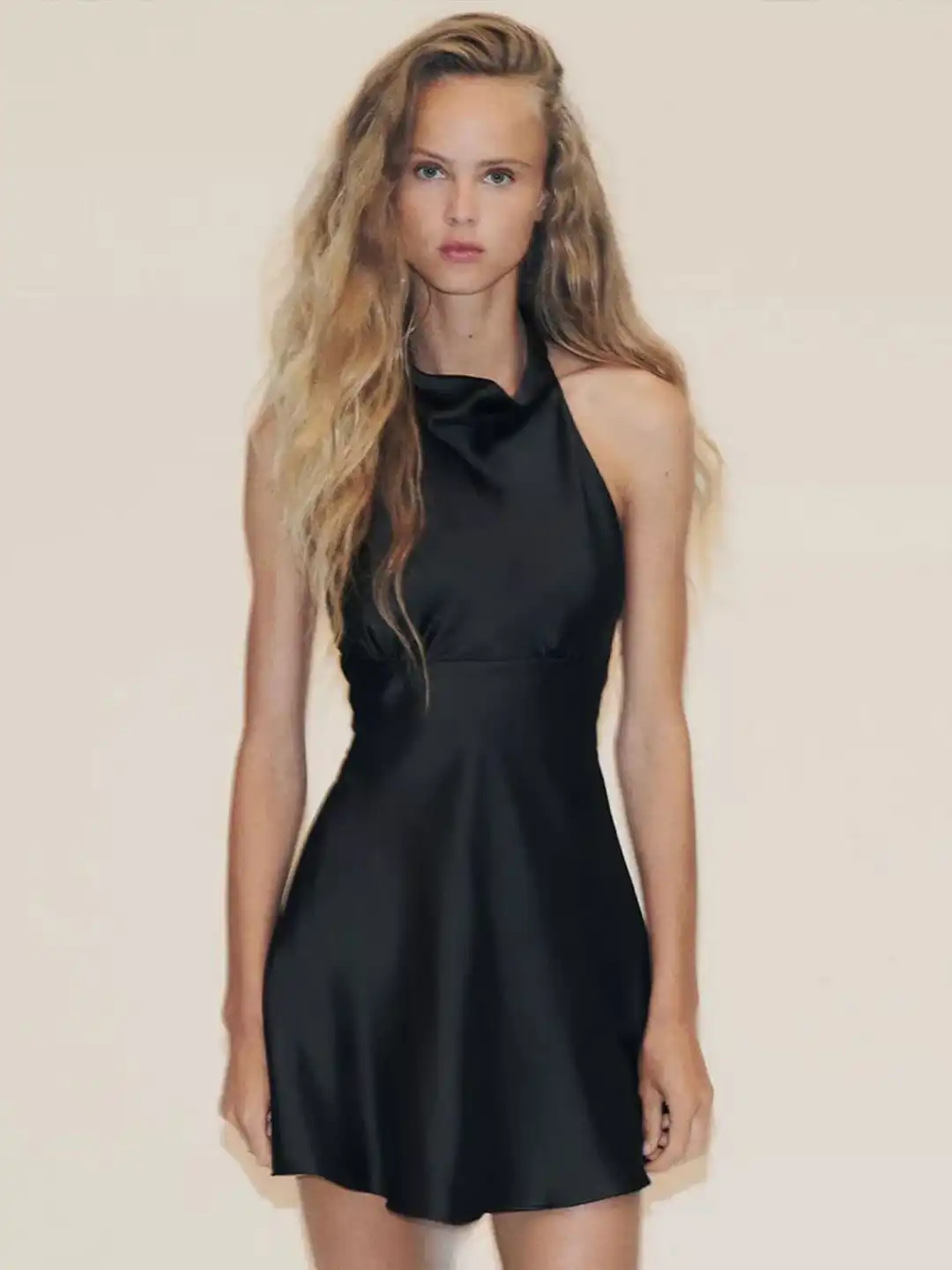 Buy LULU & SKY Women Tie-Ups Backless Halter Neck Mini Dress