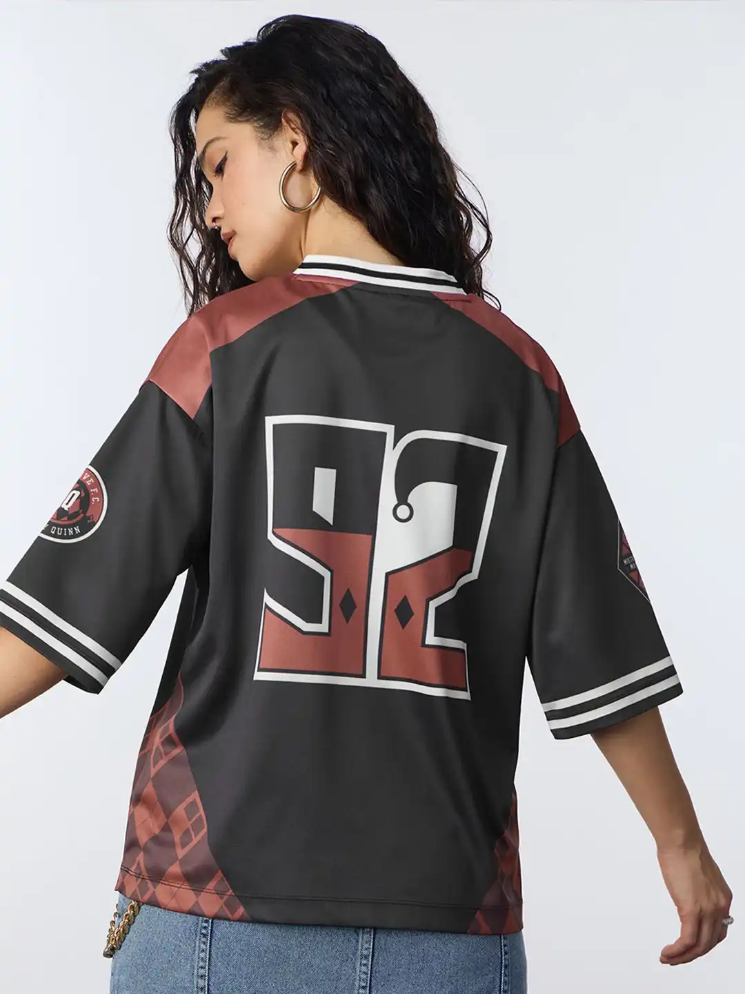 Buy The Souled Store Women Oversized Dc Black Tshirts - Tshirts