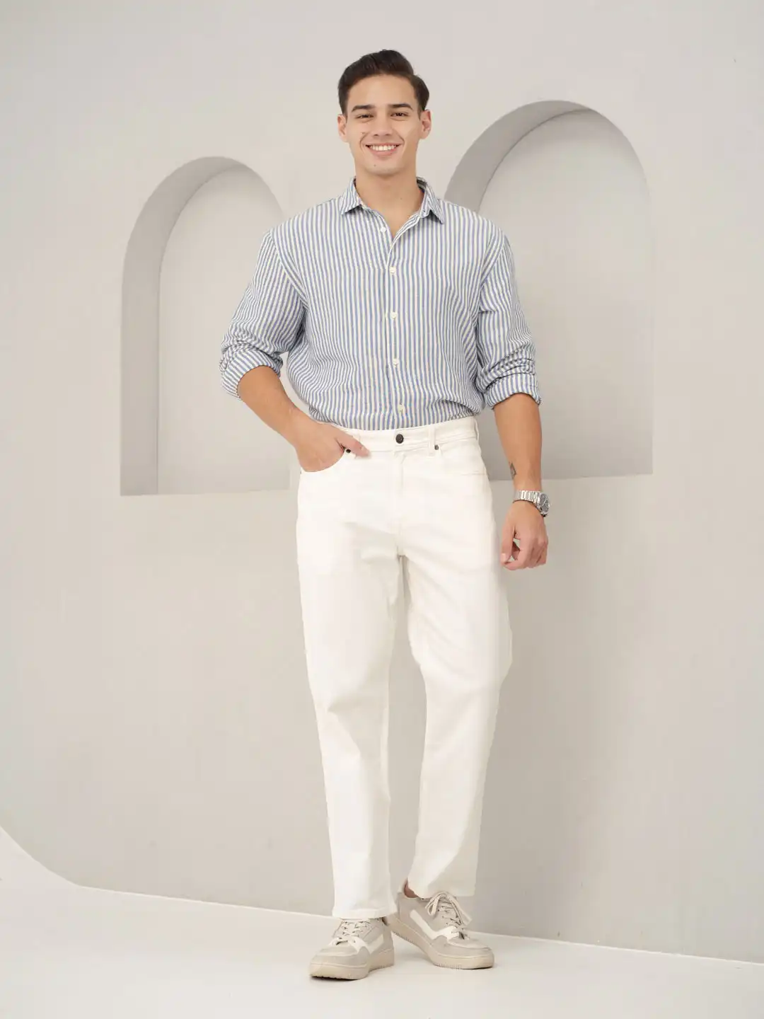 TOO organic cotton white denim pants 白 Buy The Pant Project Men Frost White Relaxed Fit Stretchable