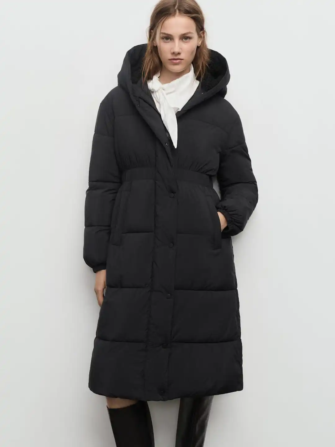 with hood trench coat puffer jacket Buy MANGO Hooded Longline Puffer Jacket Jackets for Women 37008529  Myntra