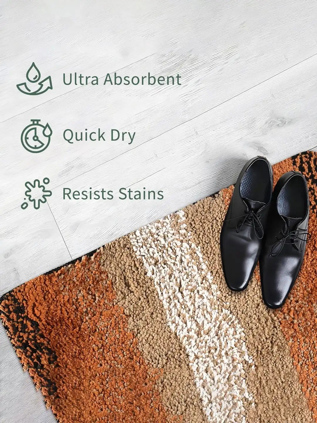 Buy HOMESTIC Brown Patta-Rainbow Ultra Absorbent Stain Resistant