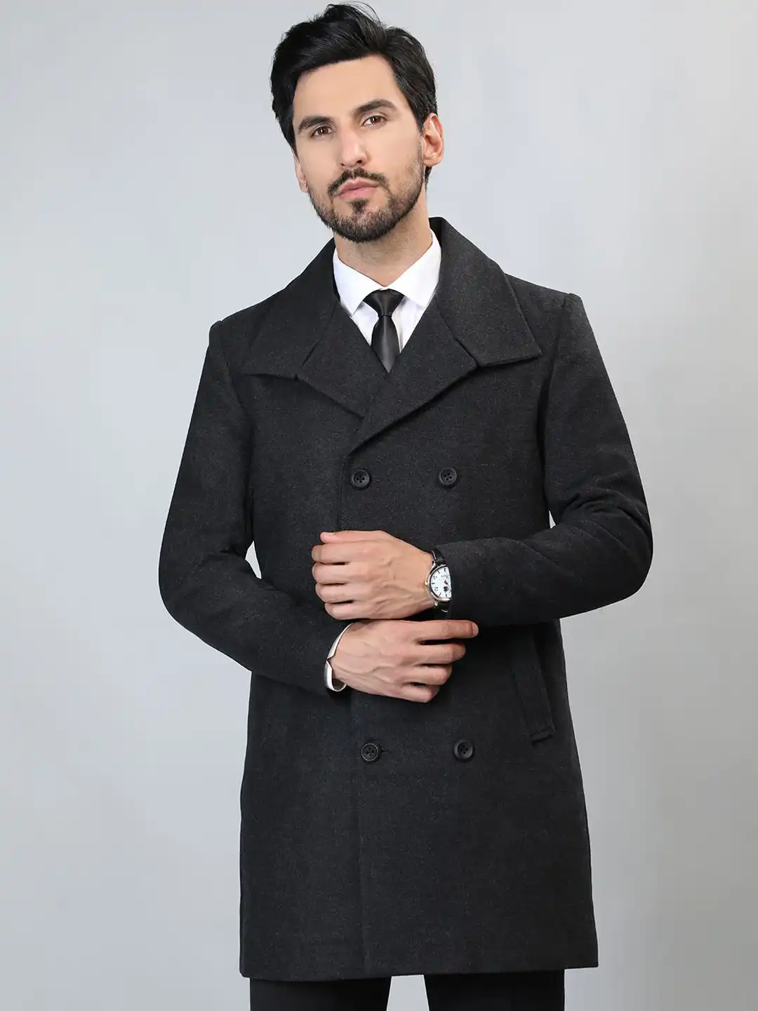 Buy HONNETE Men Longline Pea Coats - Coats for Men 31220156 | Myntra