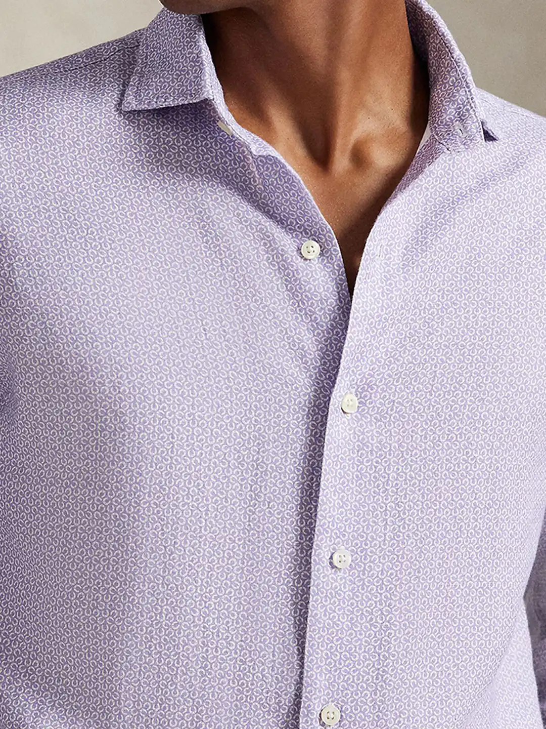 Buy Polo Ralph Lauren Micro Ditsy Printed Custom-Fit Pure Linen