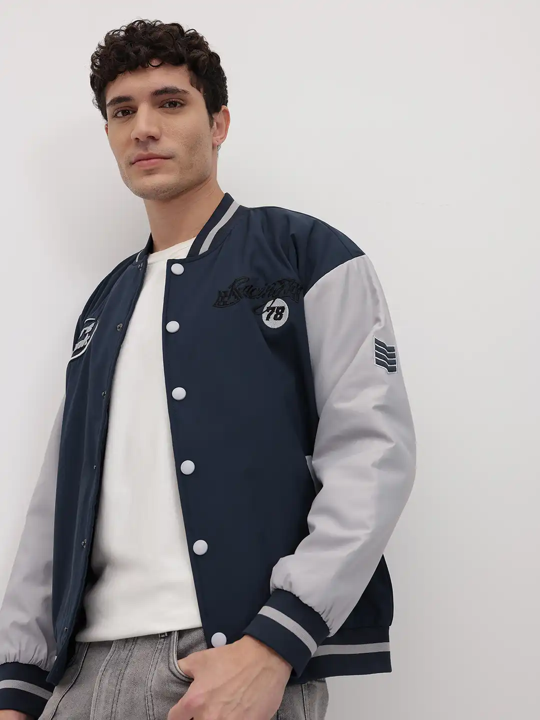 美品　Theory Varsity JKT P グレー mJtLOEmk_0c28e8fe02a4423da253a