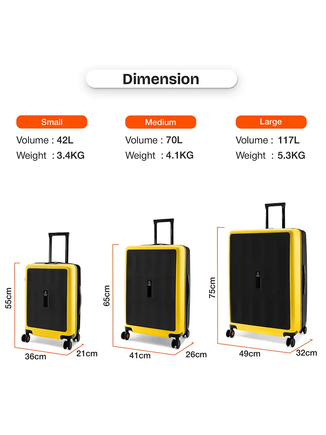 Buy Nasher Miles Zanzibar Polycarbonate Large Black Yellow Trolley