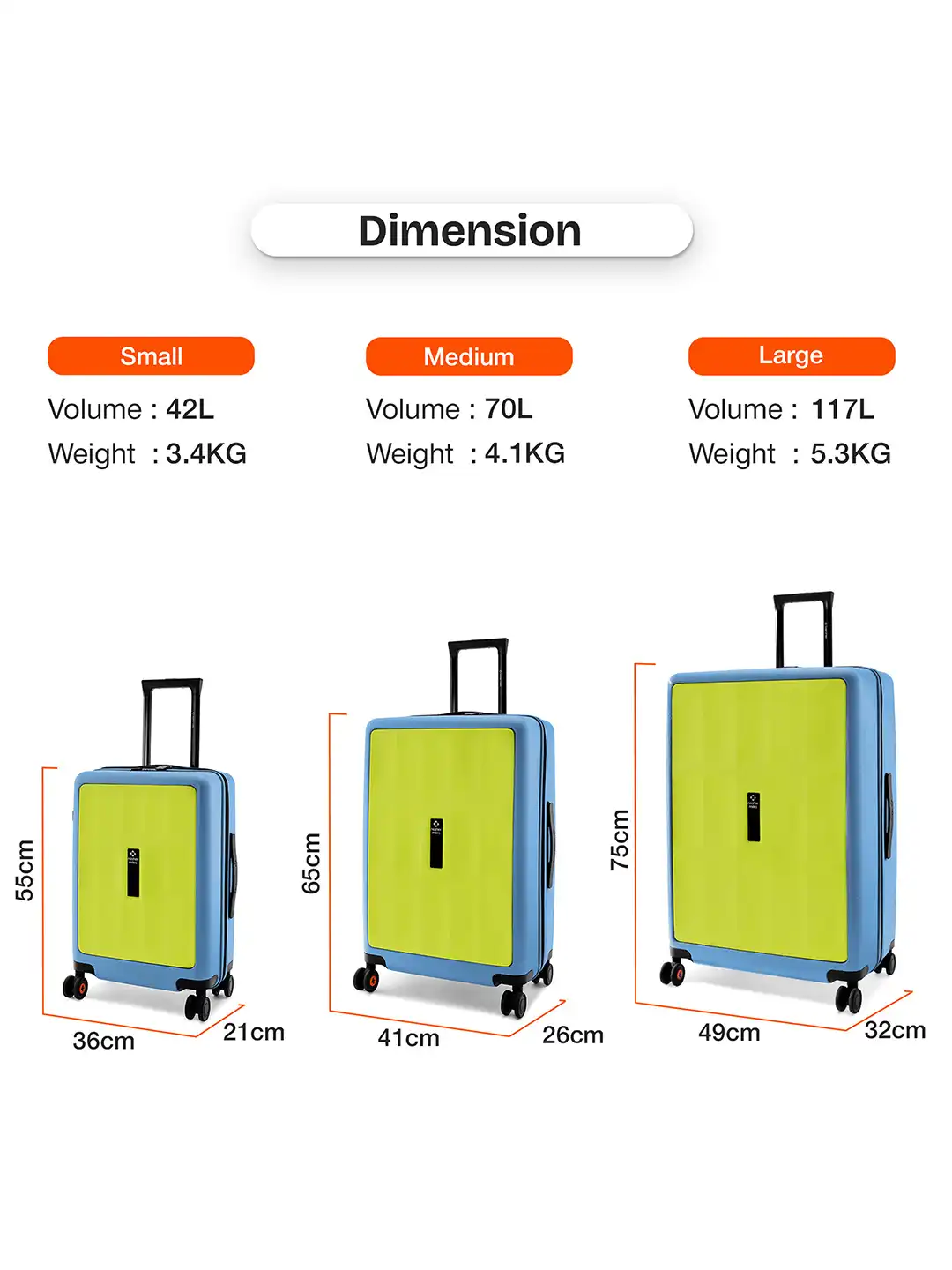 Buy Nasher Miles Set of 3 Green Blue Zanzibar Hardside Luggage Bag