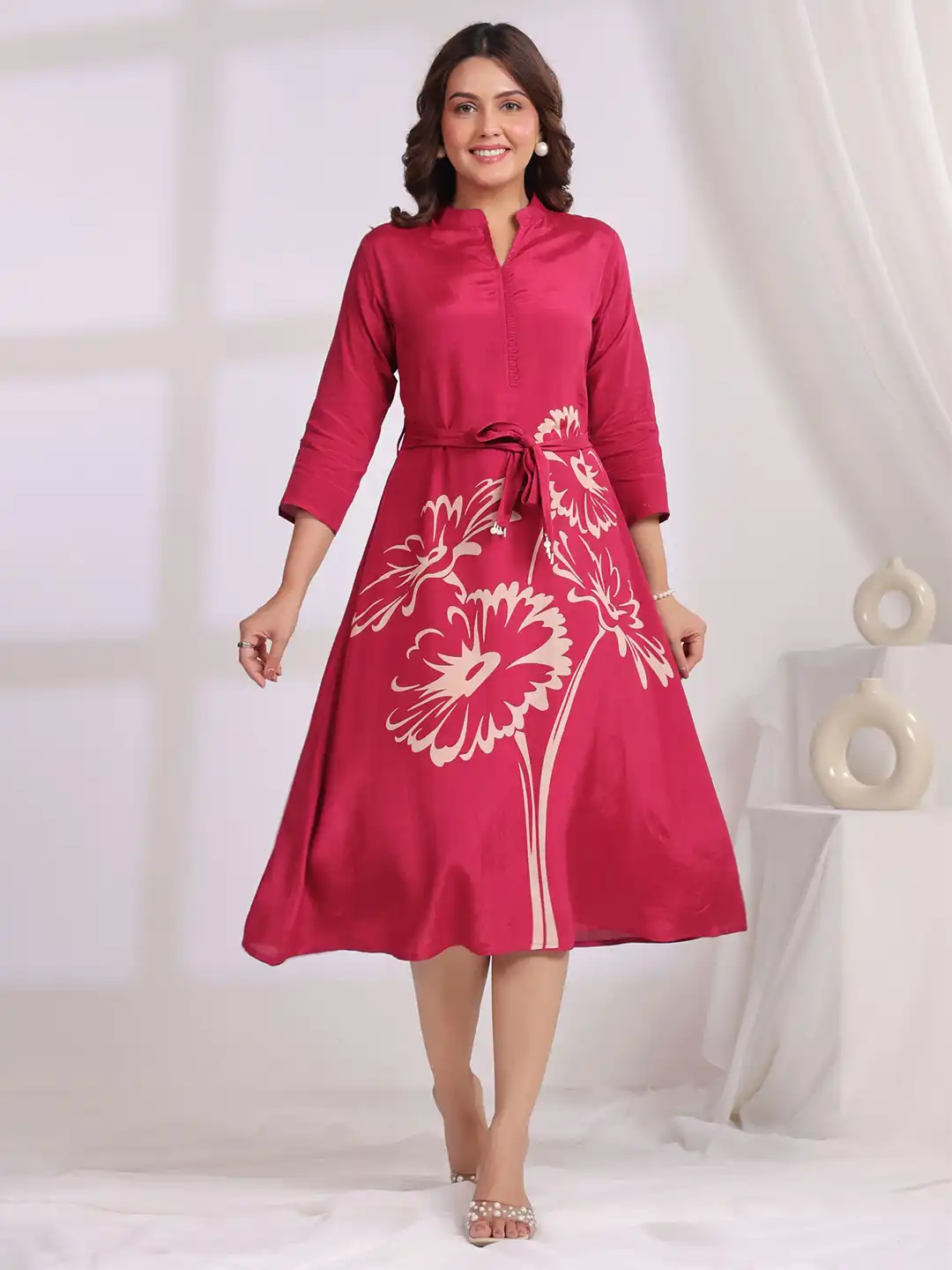 russian silk dress Women silk sarafan dress ''Vasilisa''