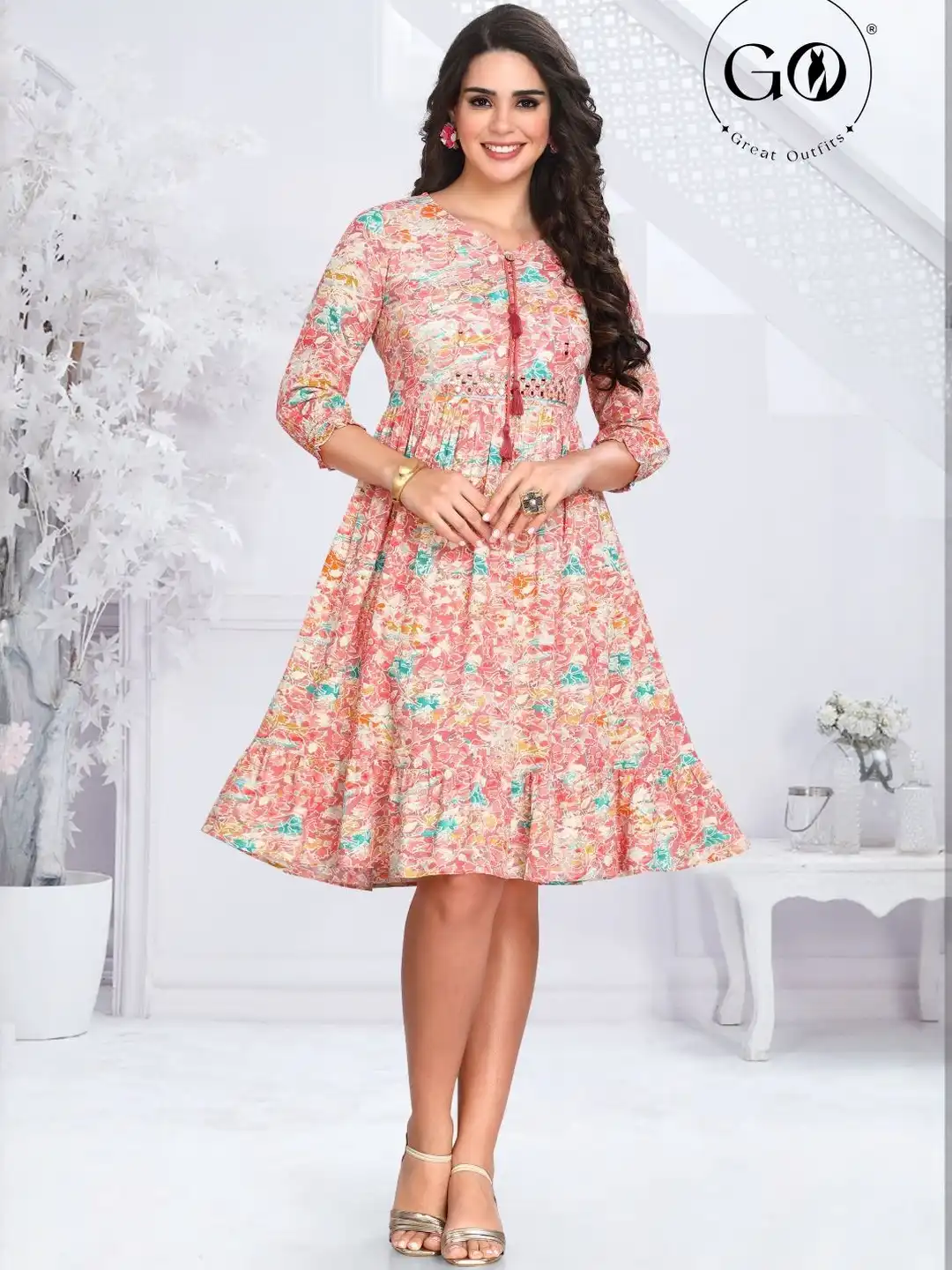 Buy GREAT OUTFITS Women Abstract Printed Puff Sleeve Knee Length Fit & Flare  Dress - Dresses for Women 37139252 | Myntra