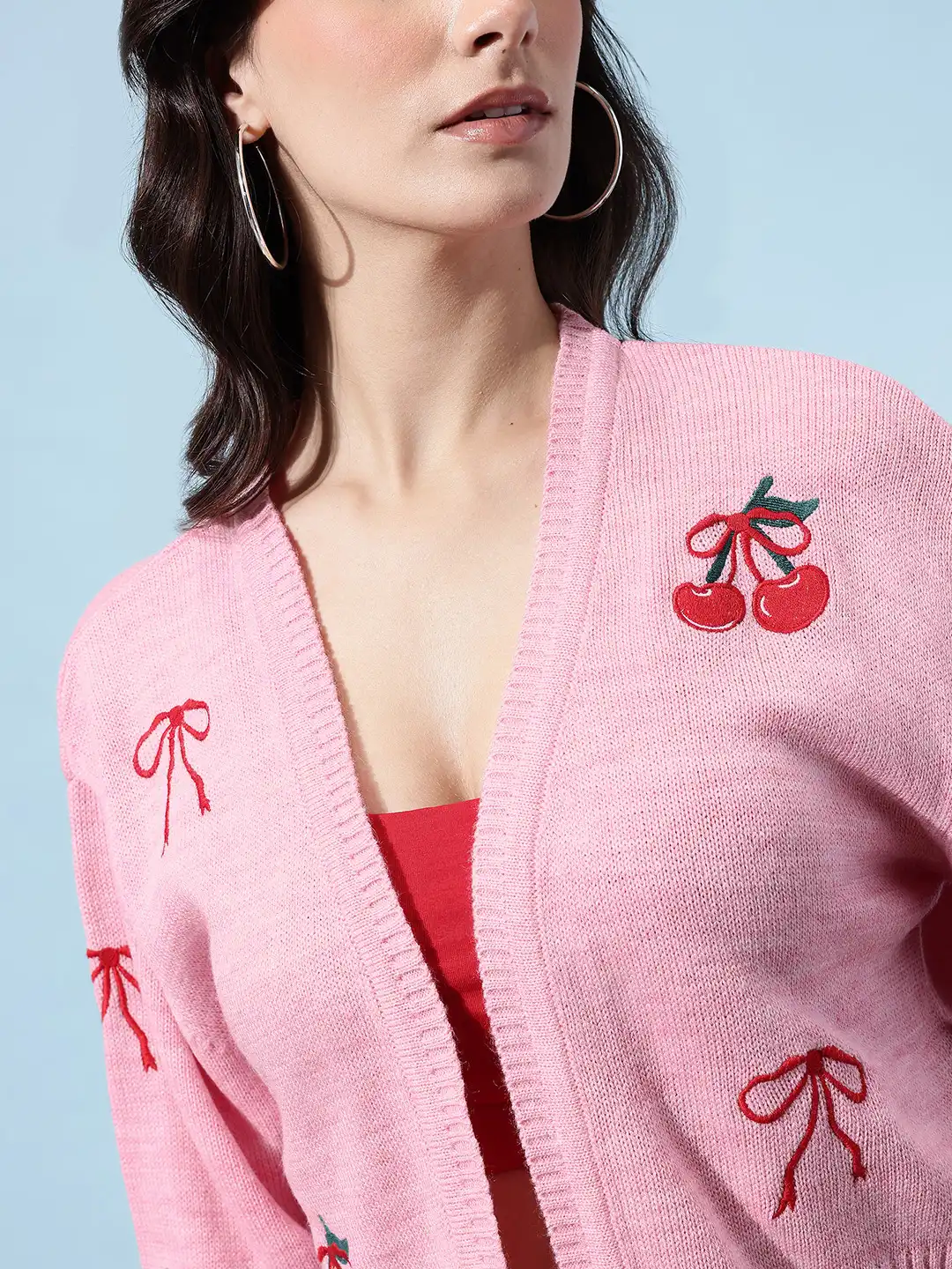 Buy glitchez Conversational Embroidered Oversized Cardigan