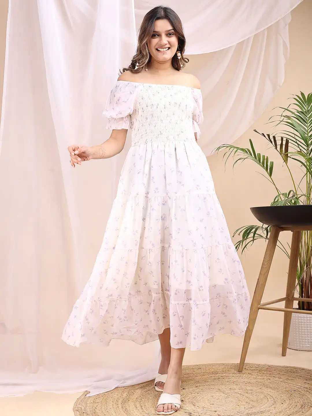off the shoulder fit and flare midi dress Exceptional Off-The-Shoulder Flared Midi Dress in Rose | Size: M | Knit Fabric