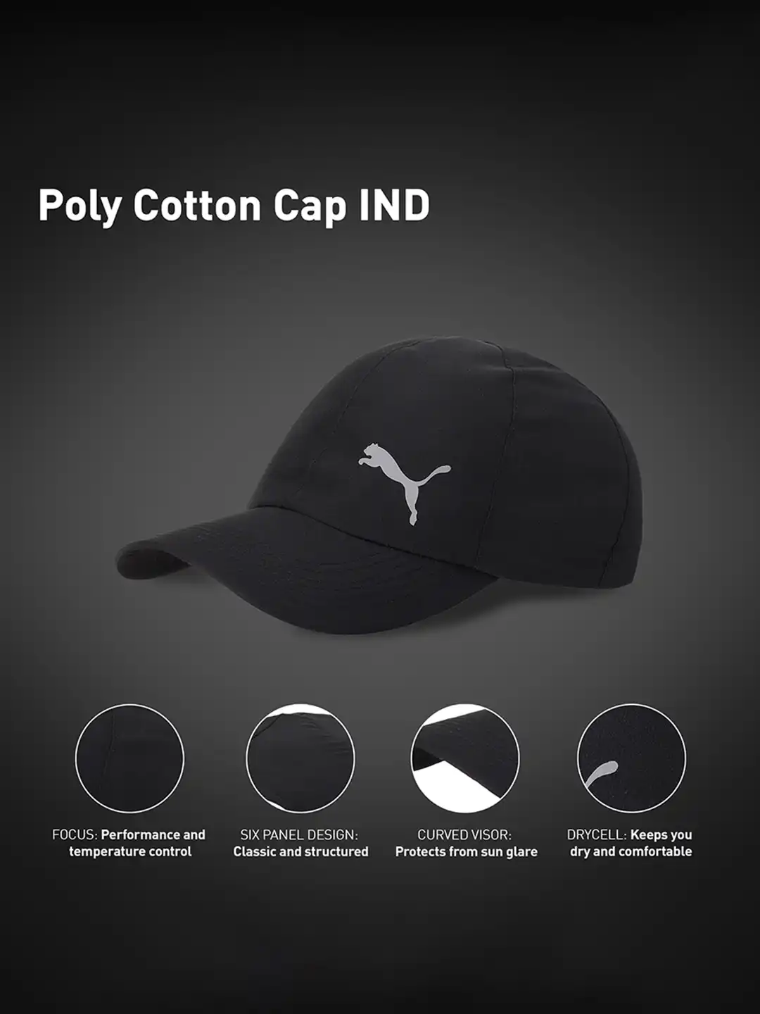 poly cotton puma running cap