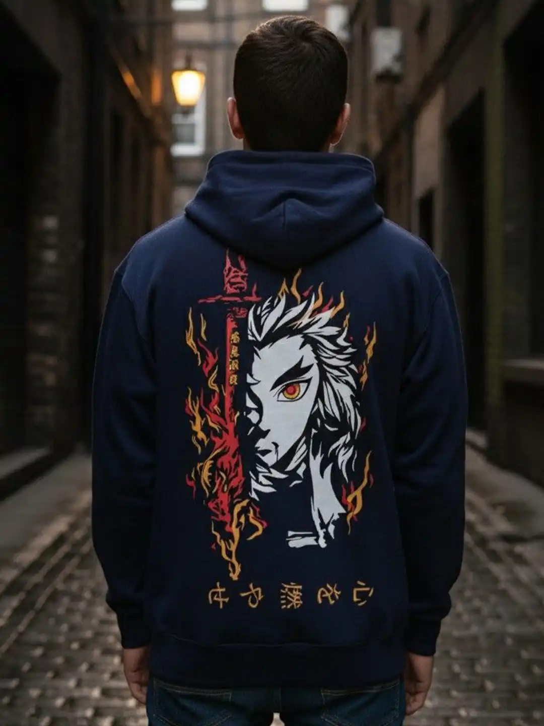 Buy STARFOX Men Demon Slayer Graphic Printed Full Sleeve Hooded