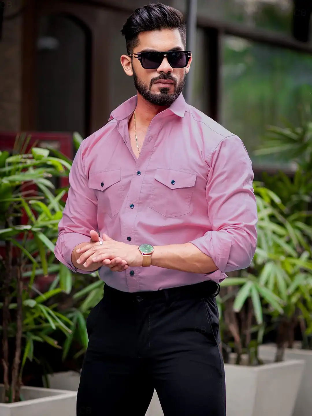COYSEIO ROUNDCOLLARCAPRI SHIRT ASH PINK Buy CB-COLEBROOK Men Solid