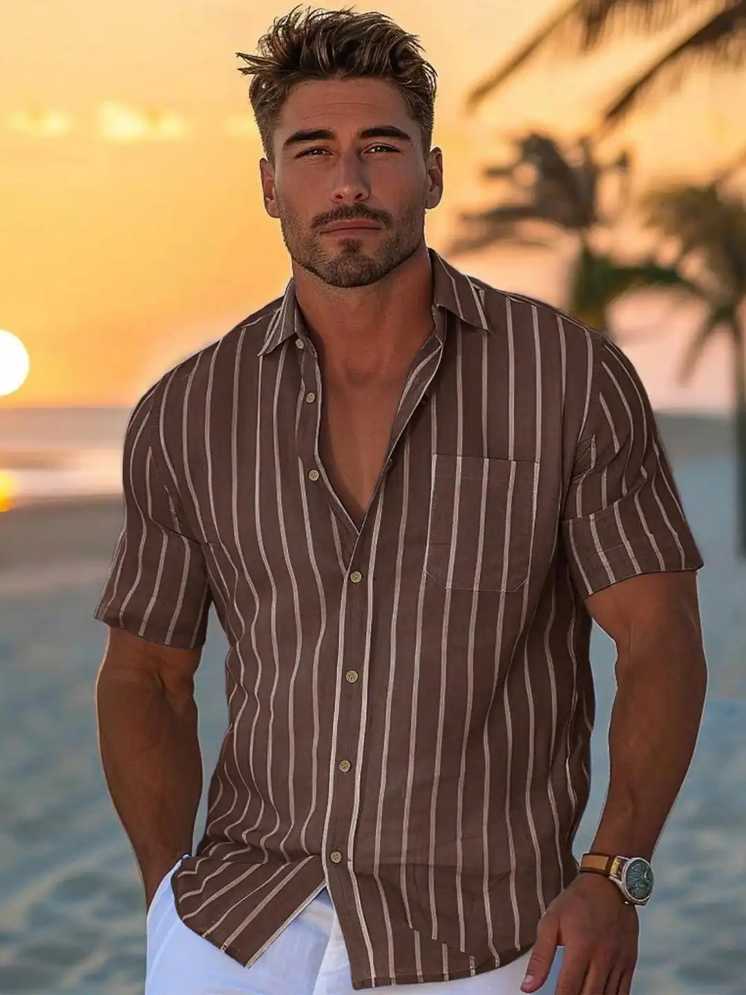 Buy R.Code by The Roadster Lifestyle Co. Men Vertical Striped