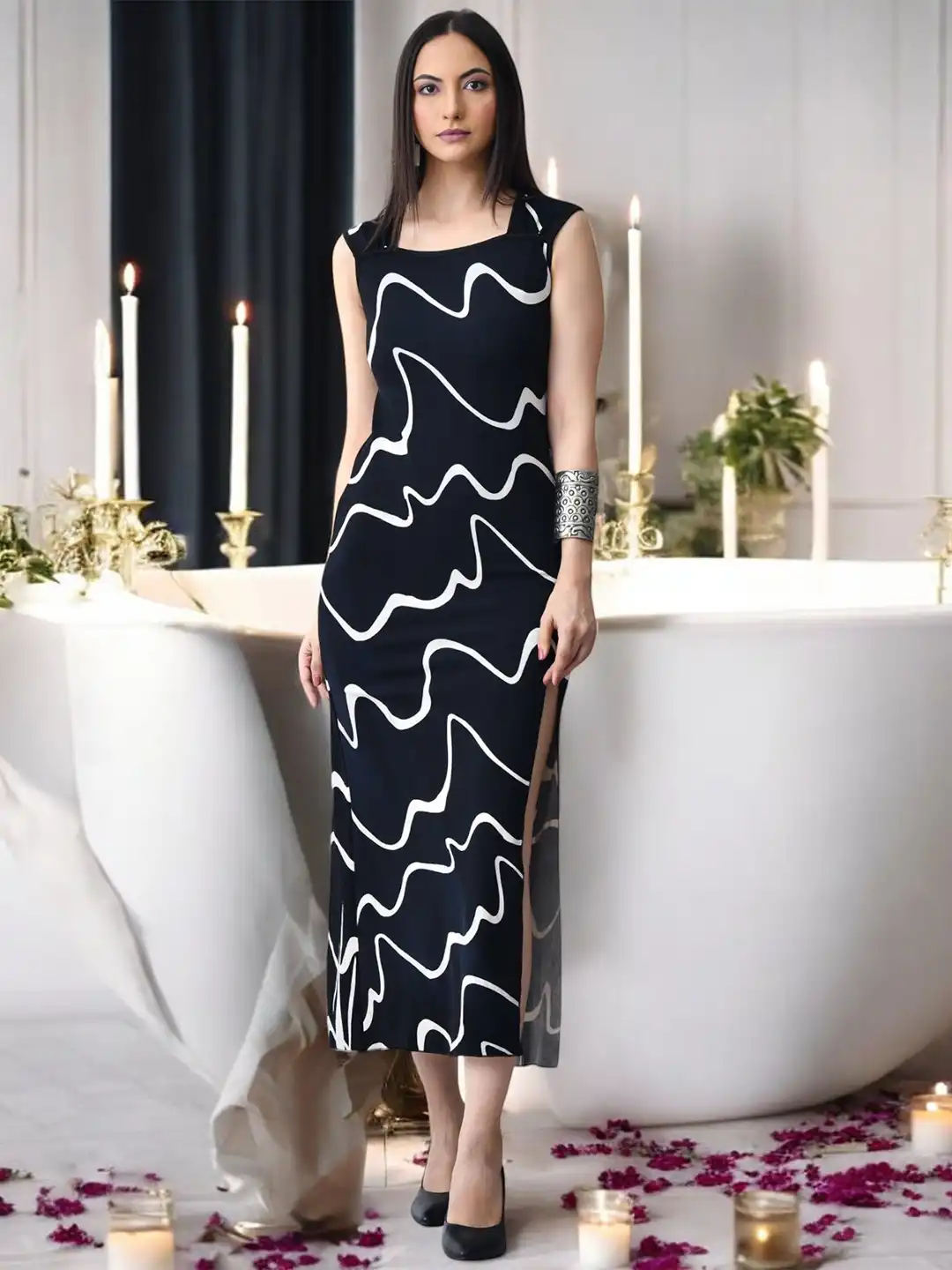 white bodycon dress myntra White Women Bodycon Dresses