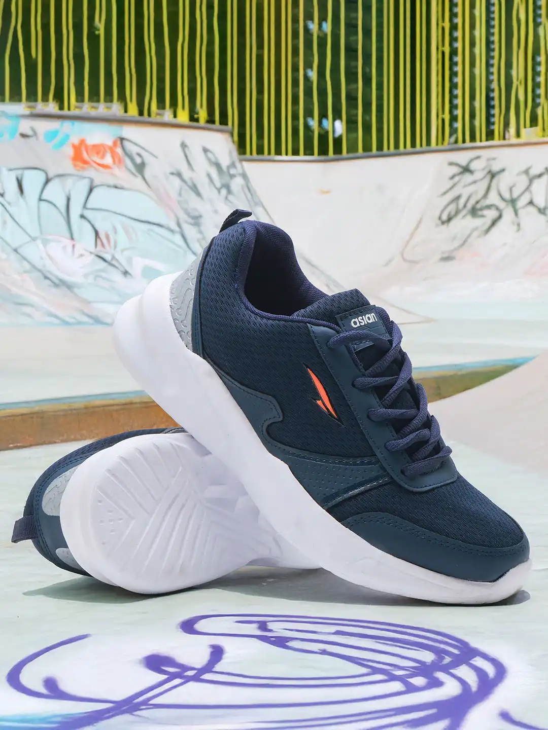 Buy ASIAN Navy Blue Stylish Lightweight & Comfortable Sneakers