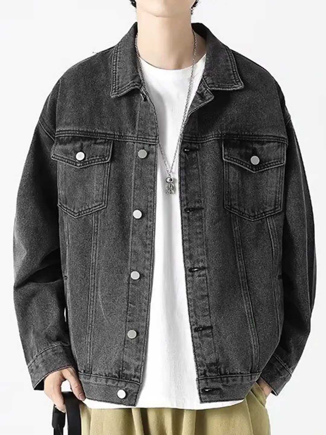 Buy StyleCast x Revolte Men Spread Collar Denim Jacket - Jackets