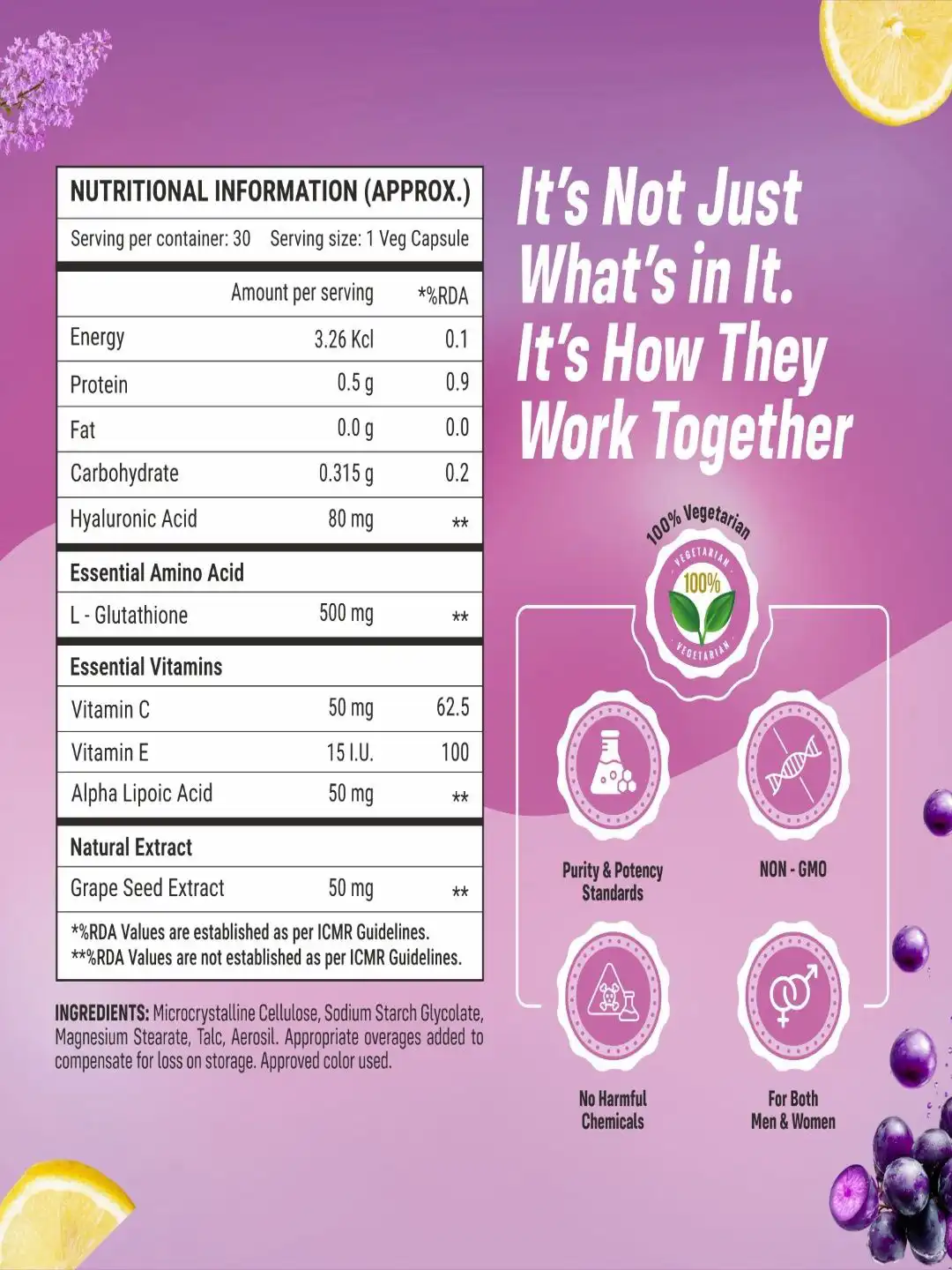 glutathione rda value Buy SAINEBIO L-Glutathione Capsules - 30 Capsules - Skin Supplements for  Unisex 36747372