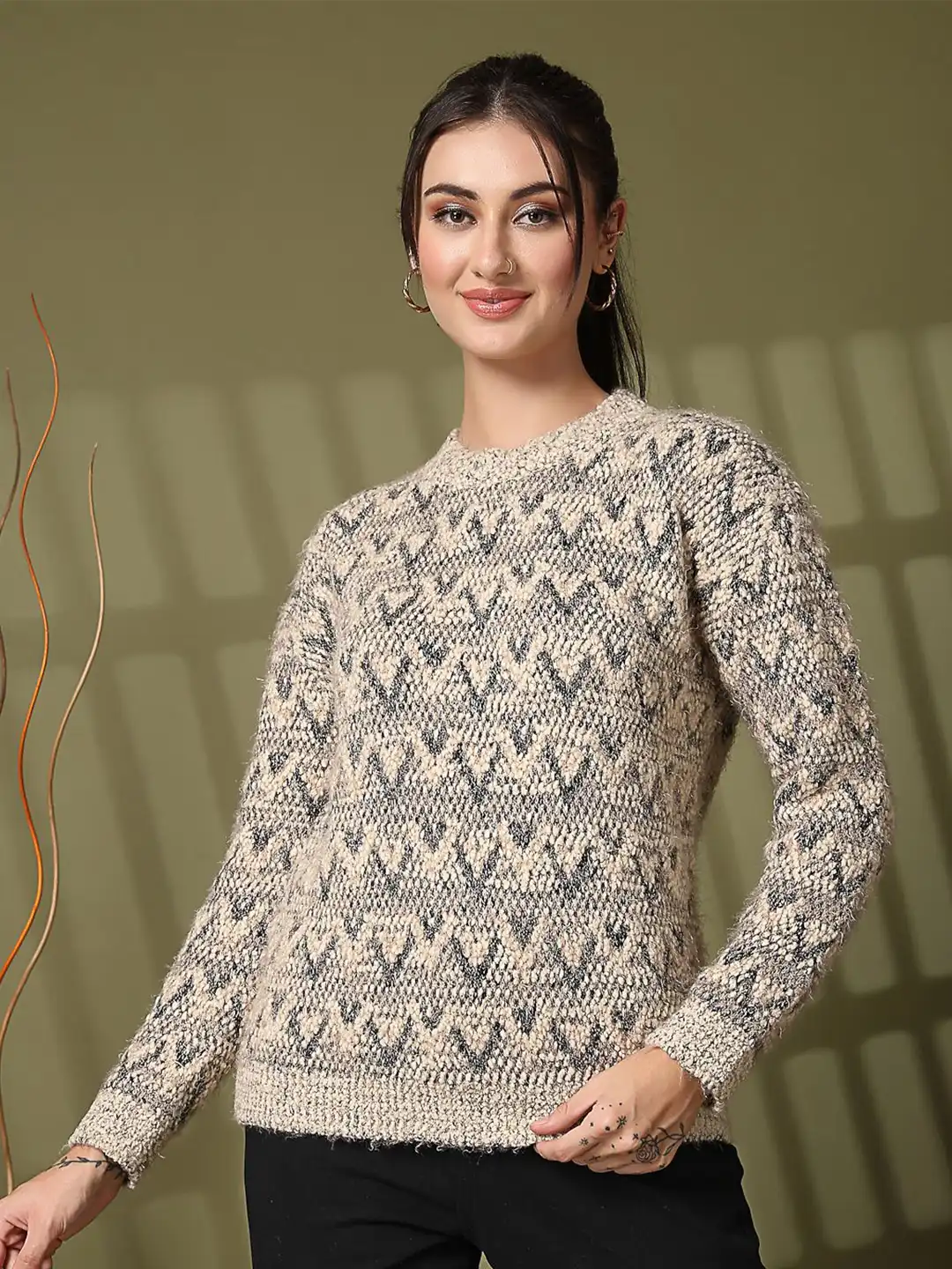 Buy R.Code by The Roadster Life Co. Women Self Design Striped