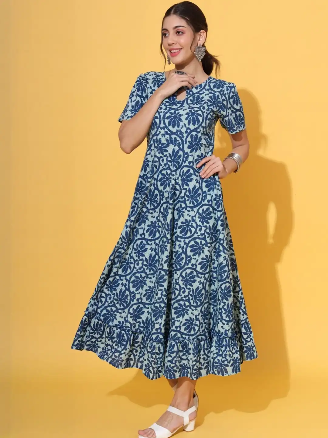cotton dress for women myntra Buy Sangria Indigo Cotton Dress - Dresses for Women 36753923