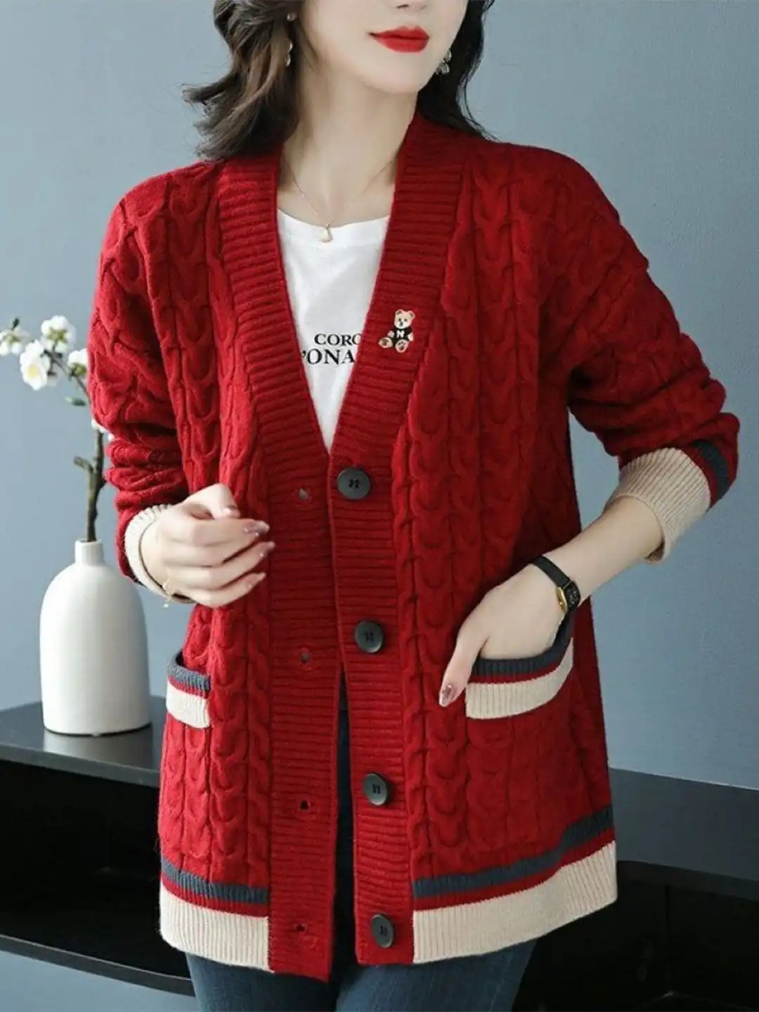 Buy StyleCast Women Cable Knit Cardigan - Sweaters for Women