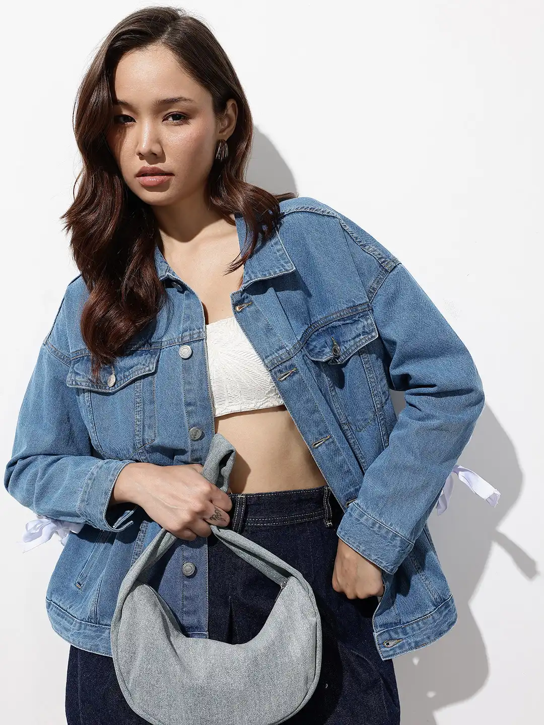 Buy The Roadster Life Co. Pure Cotton Oversized Denim Trucker