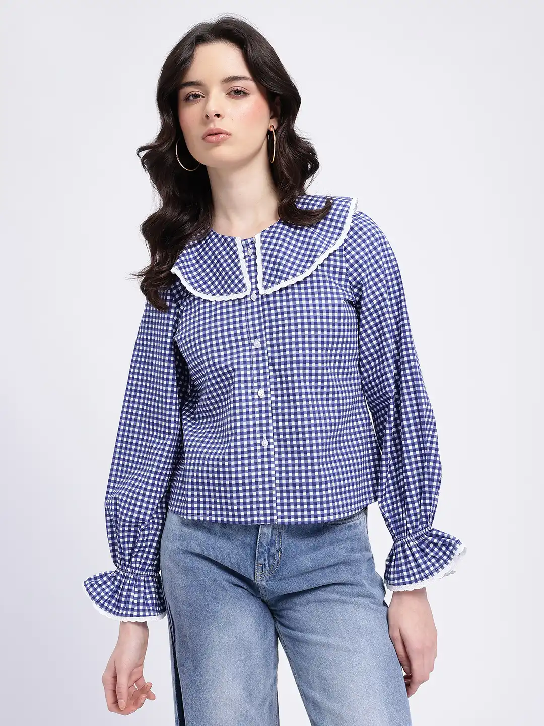 Buy glitchez Pure Cotton Bell Sleeves Above The Keyboard Collar