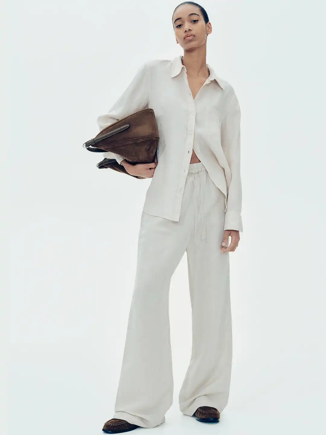 Buy H&M Women Linen-Blend Trousers - Trousers for Women 32494737 | Myntra
